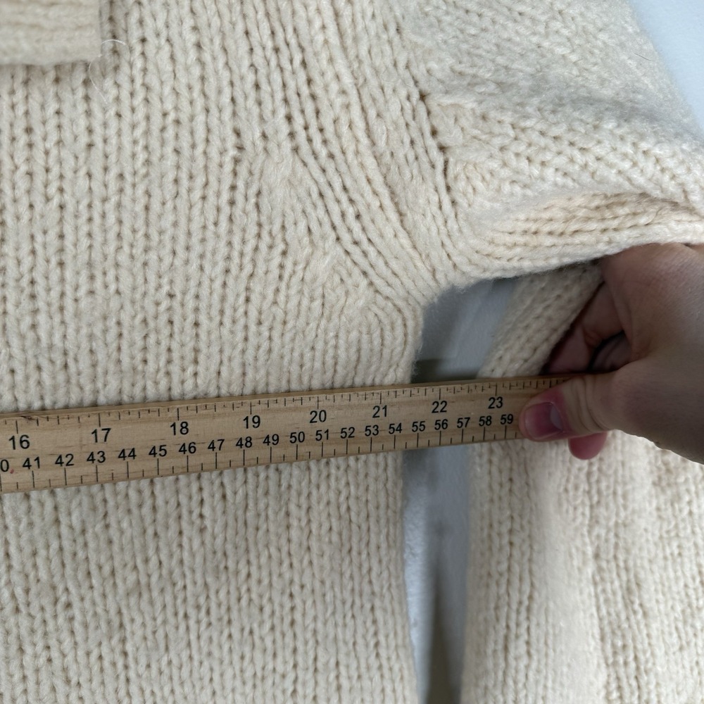 Maeve Cream Button-Front Ribbed Collar Cardigan - Picture 4 of 7